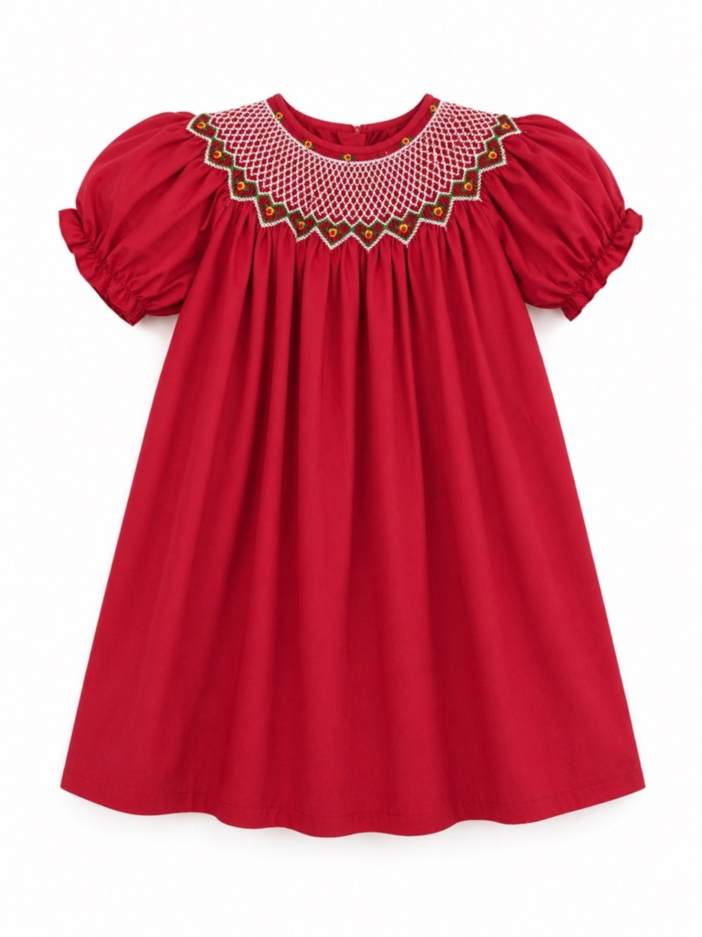 Rosalina Collection Smocked Christmas Dress 2T | Red Bishop Dress